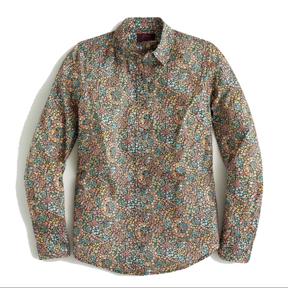 J.Crew Liberty slim perfect top in Little Marquess print, sz 12
